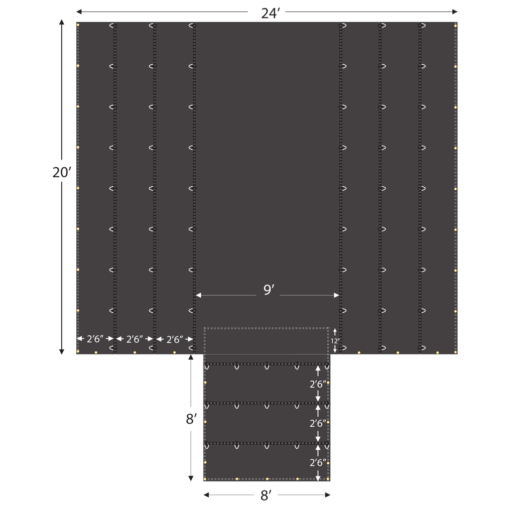24' x 20' Lumber End Tarp – 18 oz Vinyl