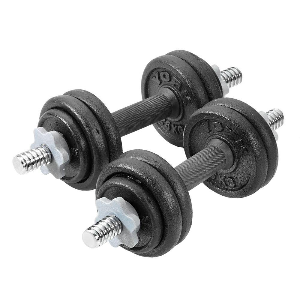 York 15 KG Black Cast Iron Dumbbell Set