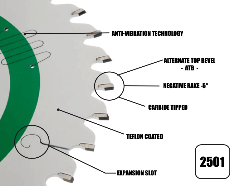 Circular Saw Blades 216mm x 30mm x 2.4mm 36T ATB (Neg Rake) Festool KS60 - 2501