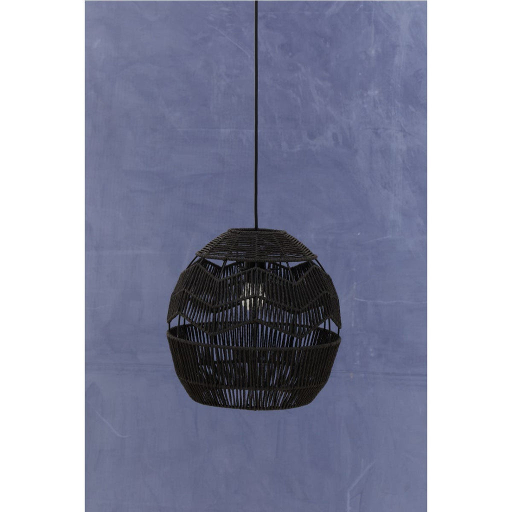 Jaya Black Paper Rope Pendant Lamp
