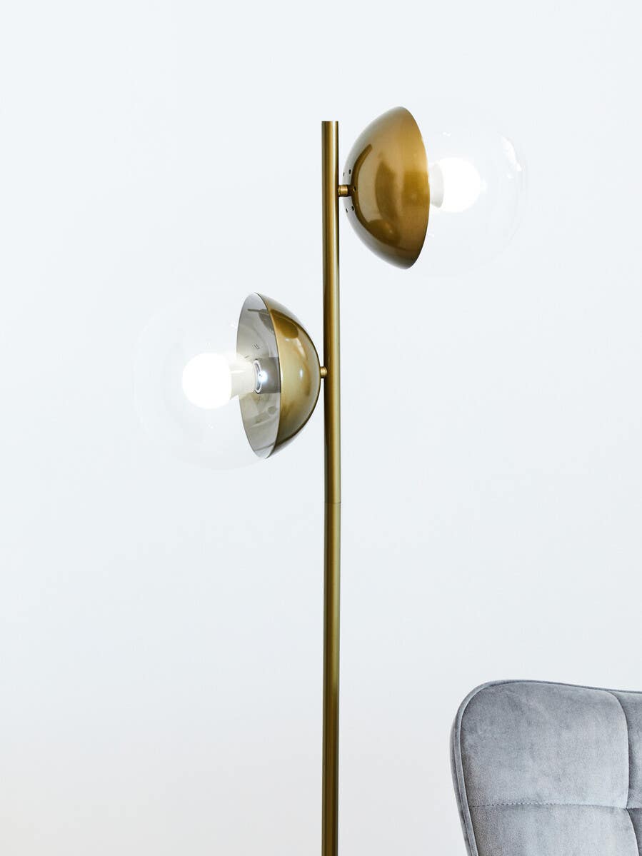 Revive Gold Finish Metal Floor Lamp