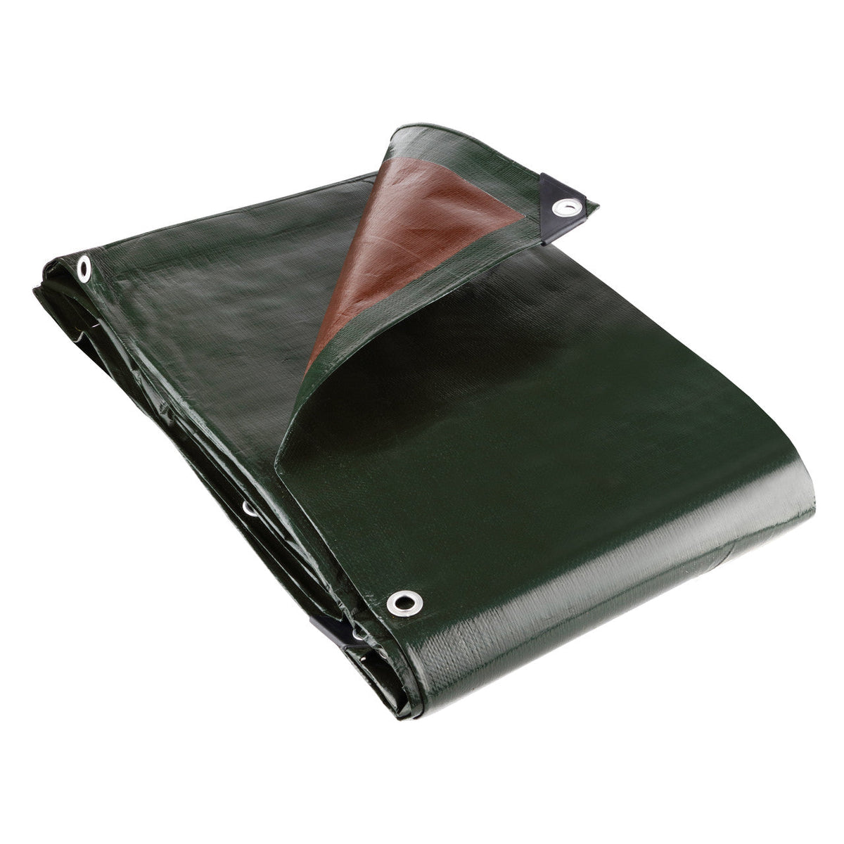 250gsm Green/Brown Waterproof Tarpaulin – Heavy Duty Outdoor Sheet for Gardens, Construction & Storage