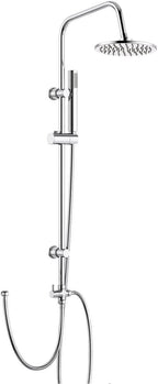 iBathUK Elevex 2 Way Shower Riser Rail Kit with Fixed Head, Handset & Diverter - Chrome