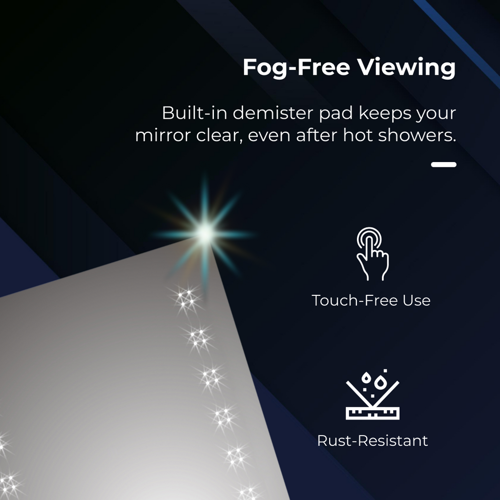 Celeste Infrared Sensor LED Illuminated Bathroom Mirror with Demister - 500mm x 700mm