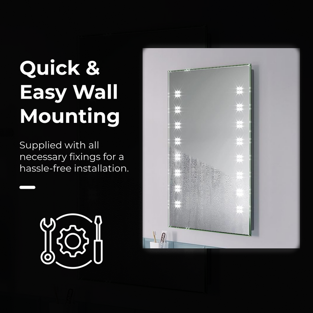 Celeste Infrared Sensor LED Illuminated Bathroom Mirror with Demister - 500mm x 700mm