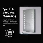 Celeste Infrared Sensor LED Illuminated Bathroom Mirror with Demister - 500mm x 700mm