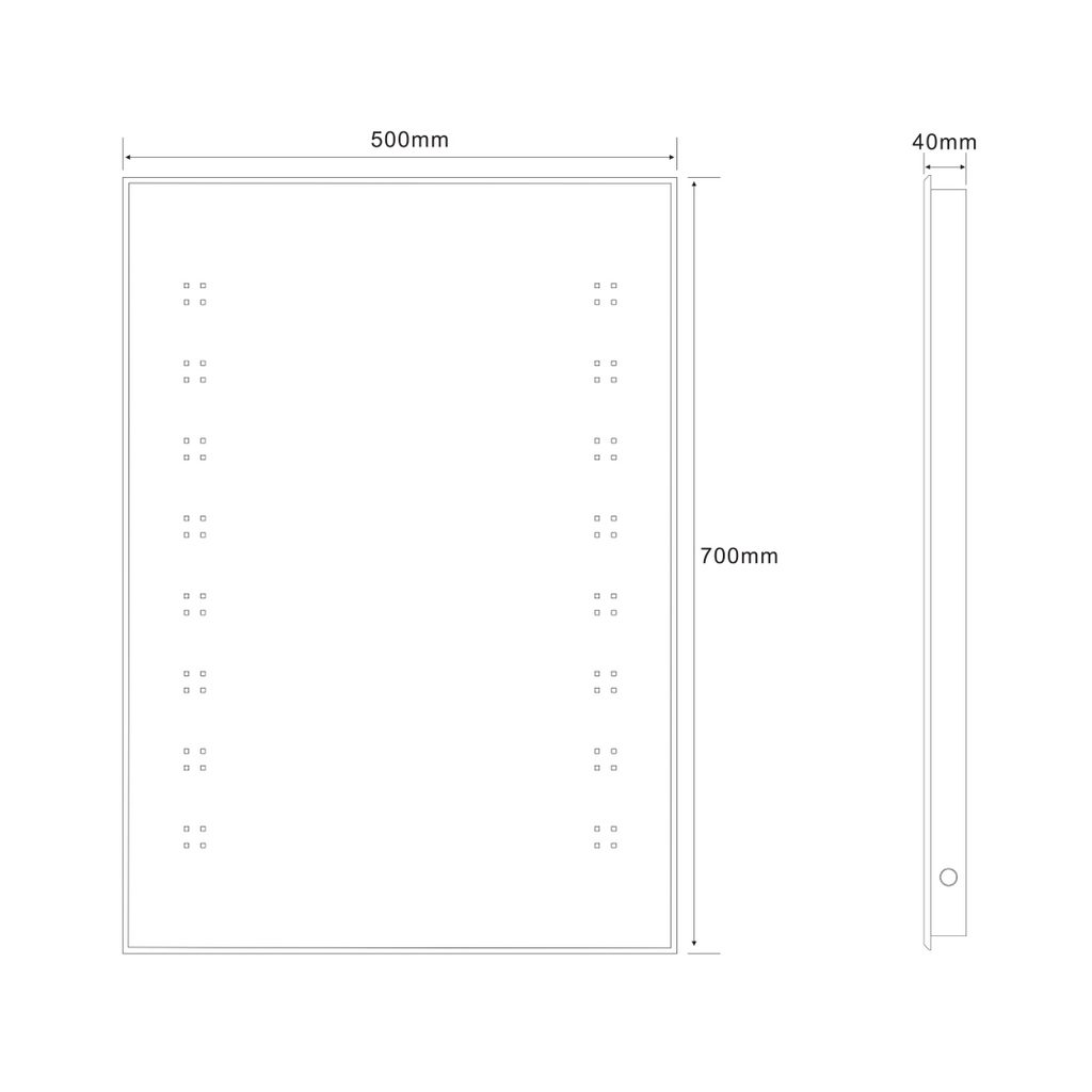 Celeste Infrared Sensor LED Illuminated Bathroom Mirror with Demister - 500mm x 700mm