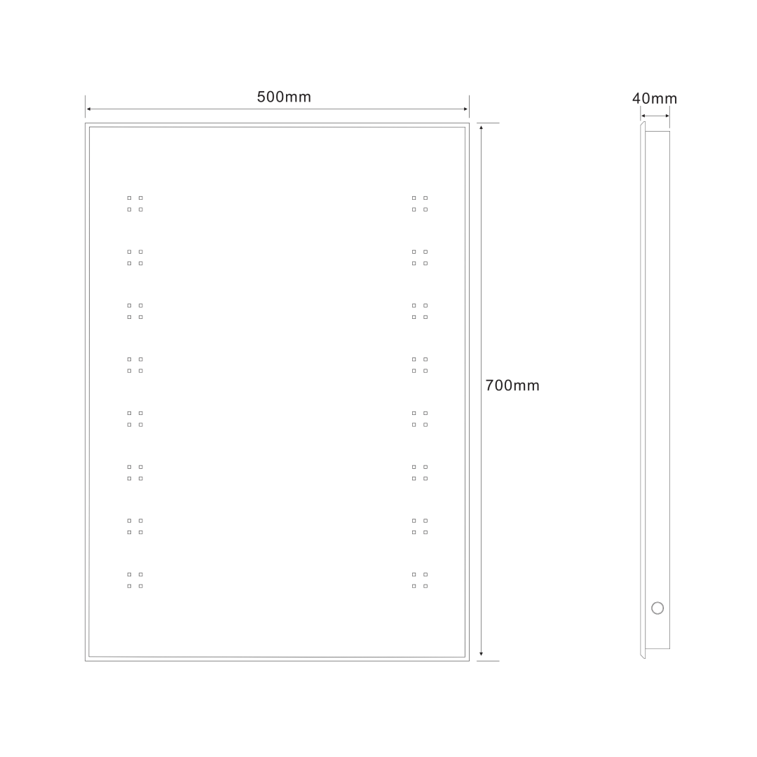 Celeste Infrared Sensor LED Illuminated Bathroom Mirror with Demister - 500mm x 700mm