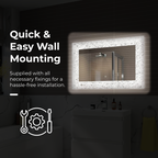 Vellin Light Sensor illuminated LED Mirror with Demister