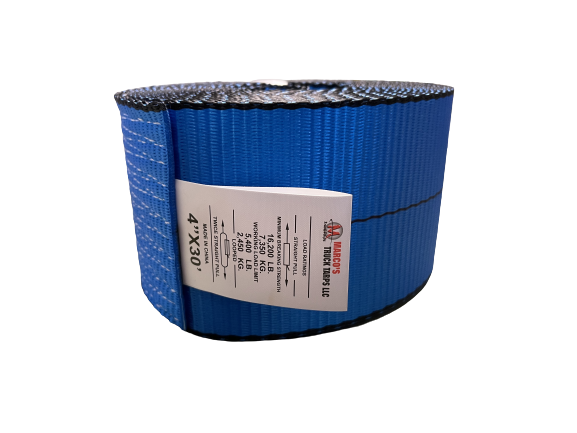 4" X 30' BLUE COLOR STRAP W/3" FLAT HOOK MTT WLL 5400