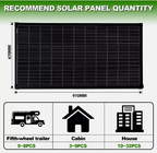 350W 12V Fixed Shingled Mono Solar Panel Caravan Camping RV