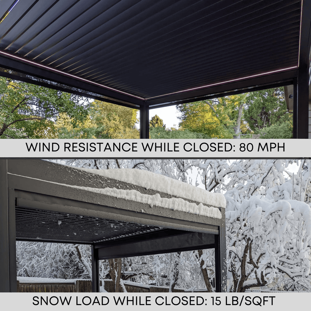Villa Pergola - Motorized Louver w/ Edge Lighting