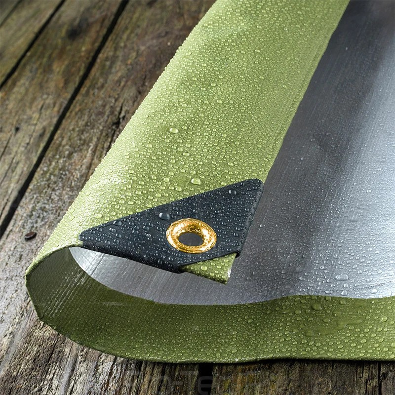 270gsm Green/Silver Waterproof Tarpaulin – Reinforced Corners & Brass Eyelets for Camping, Garden & Outdoor Use