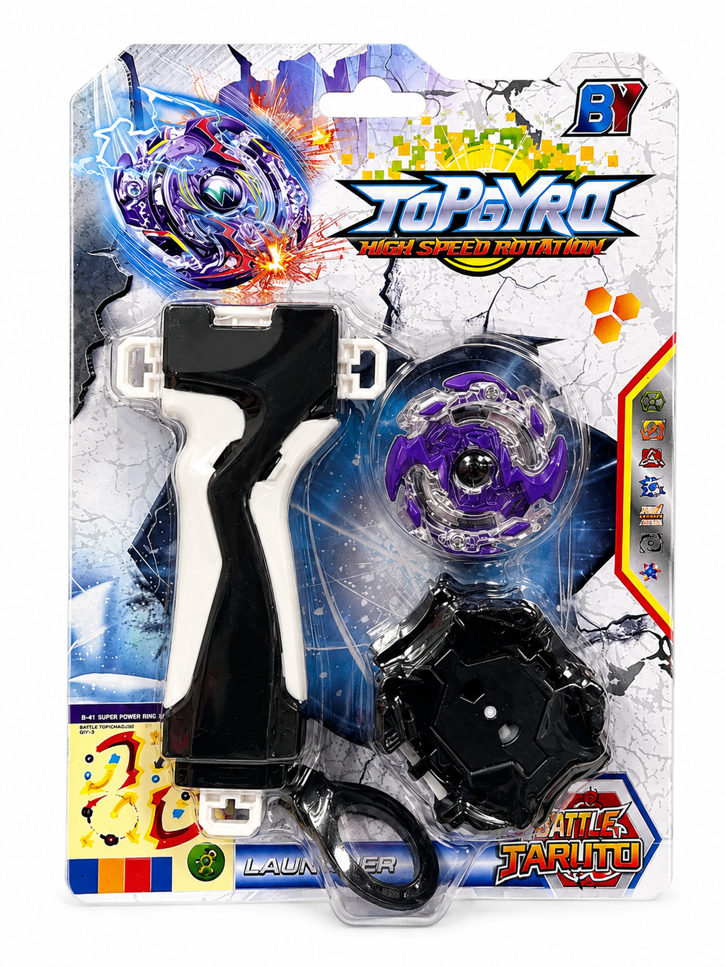 2PK Kids Spinning Top Battle Toy Set with Launcher High Speed Gyro Random Colour