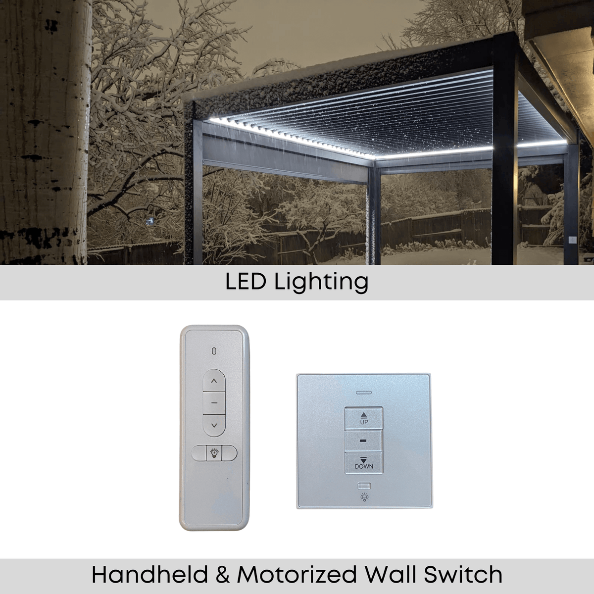 Villa Pergola - Motorized Louver w/ Edge Lighting
