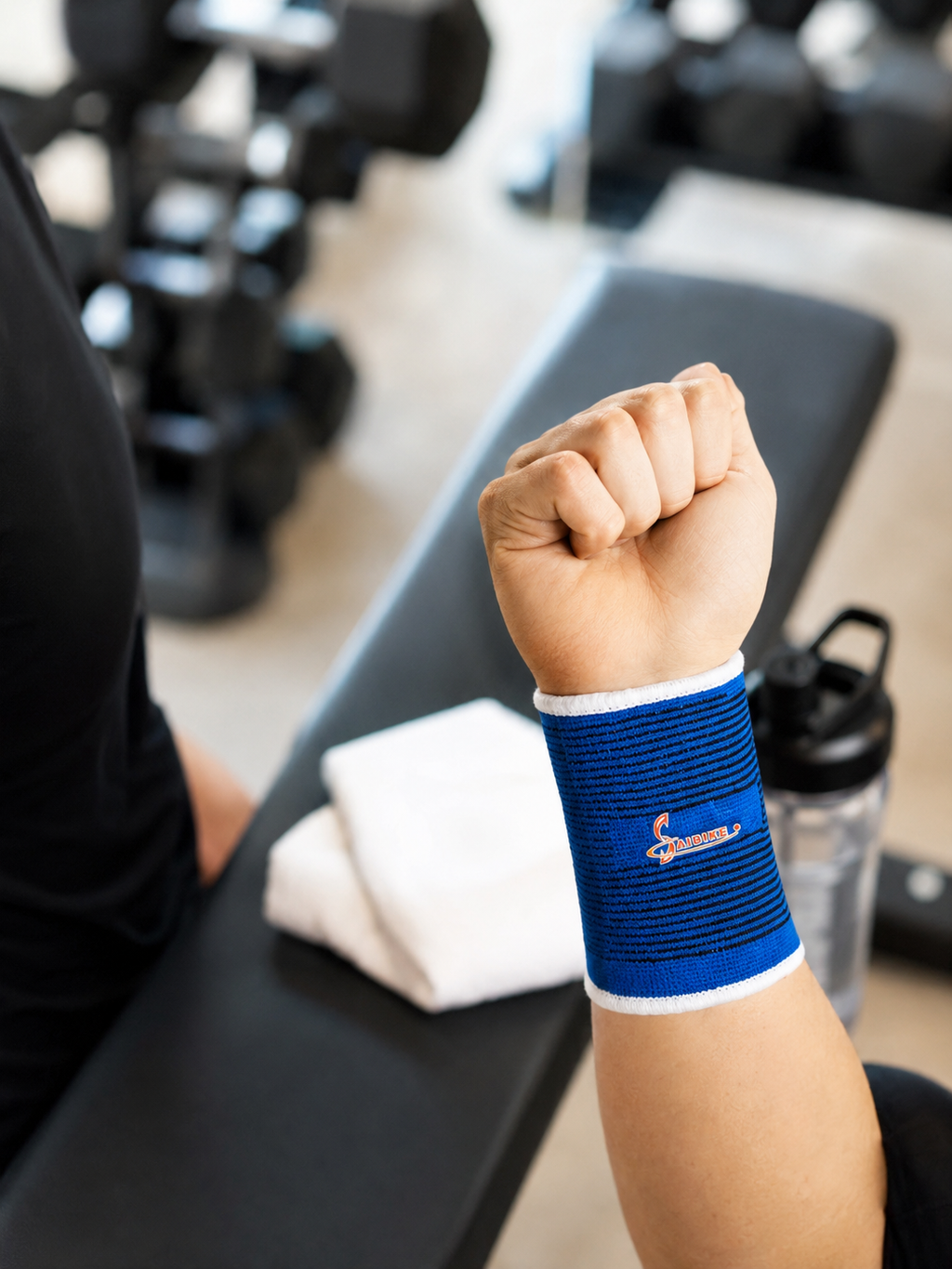 3PCS Wrist Support Brace Compression Band Sports Gym Tennis Arthritis Support Blue