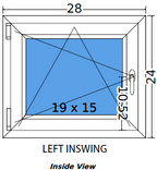 28"x24" Single Sash European uPVC Tilt and Turn Window