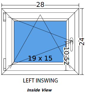28"x24" Single Sash European uPVC Tilt and Turn Window