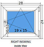 28"x24" Single Sash European uPVC Tilt and Turn Window