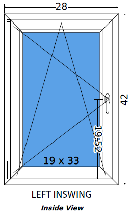 28"x42" Single Sash European uPVC Tilt and Turn Window