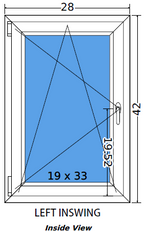 28"x42" Single Sash European uPVC Tilt and Turn Window
