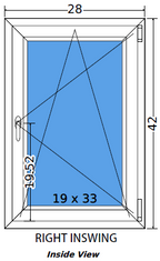 28"x42" Single Sash European uPVC Tilt and Turn Window