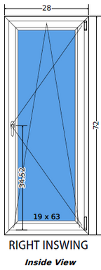 28"x72" Single Sash European uPVC Tilt and Turn Window
