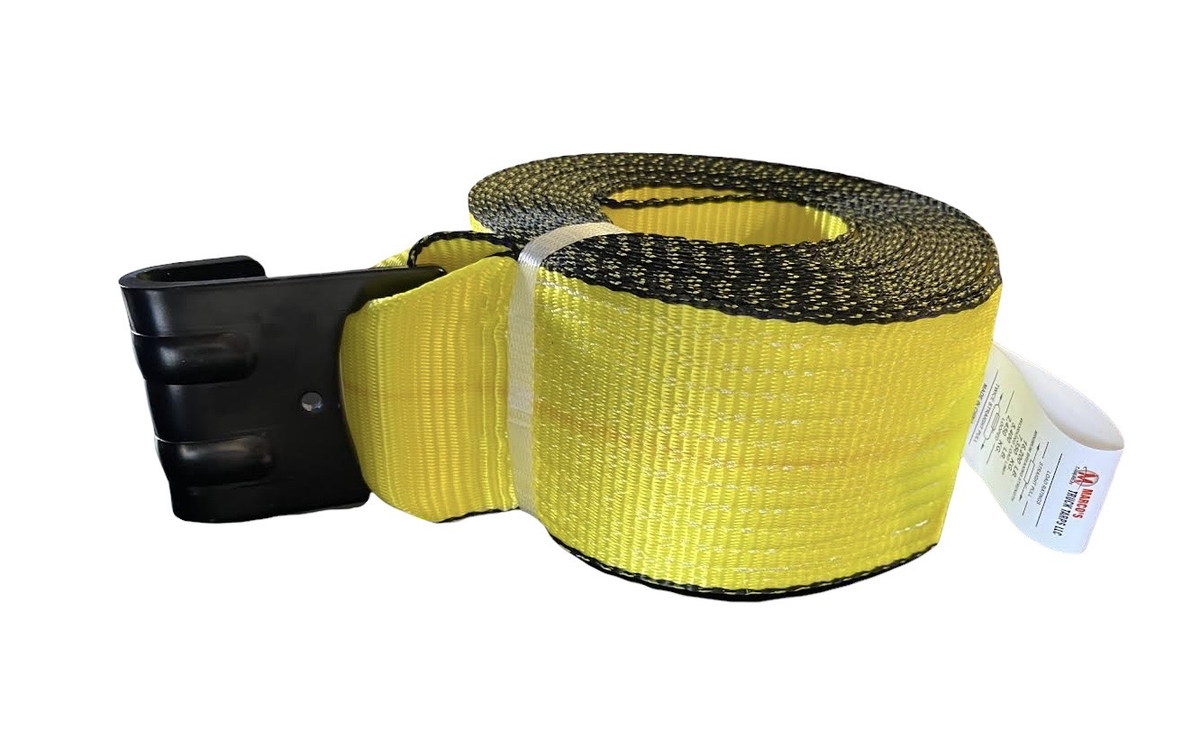 4” X 30’ YELLOW COLOR STRAP W/3" FLAT HOOK MTT WLL 5,400 LBS