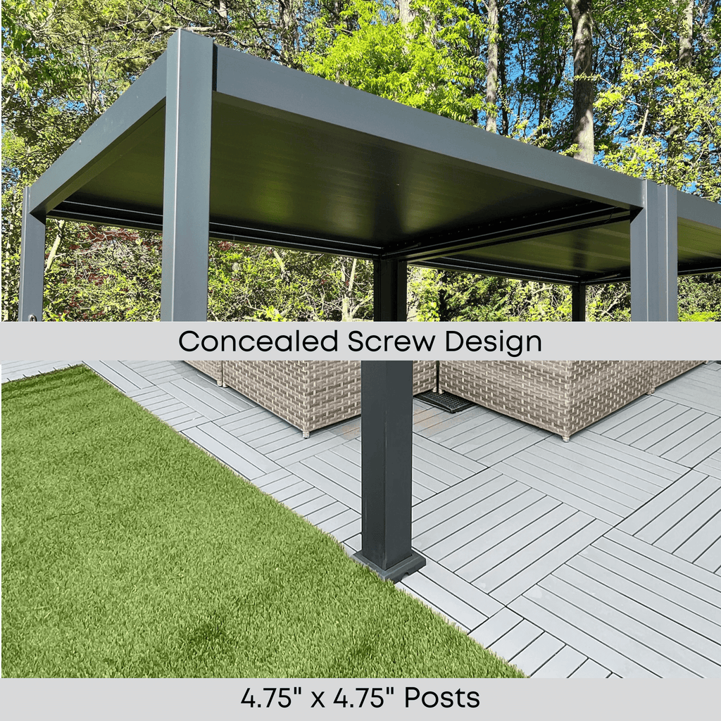 Villa Pergola - Motorized Louver w/ Edge Lighting