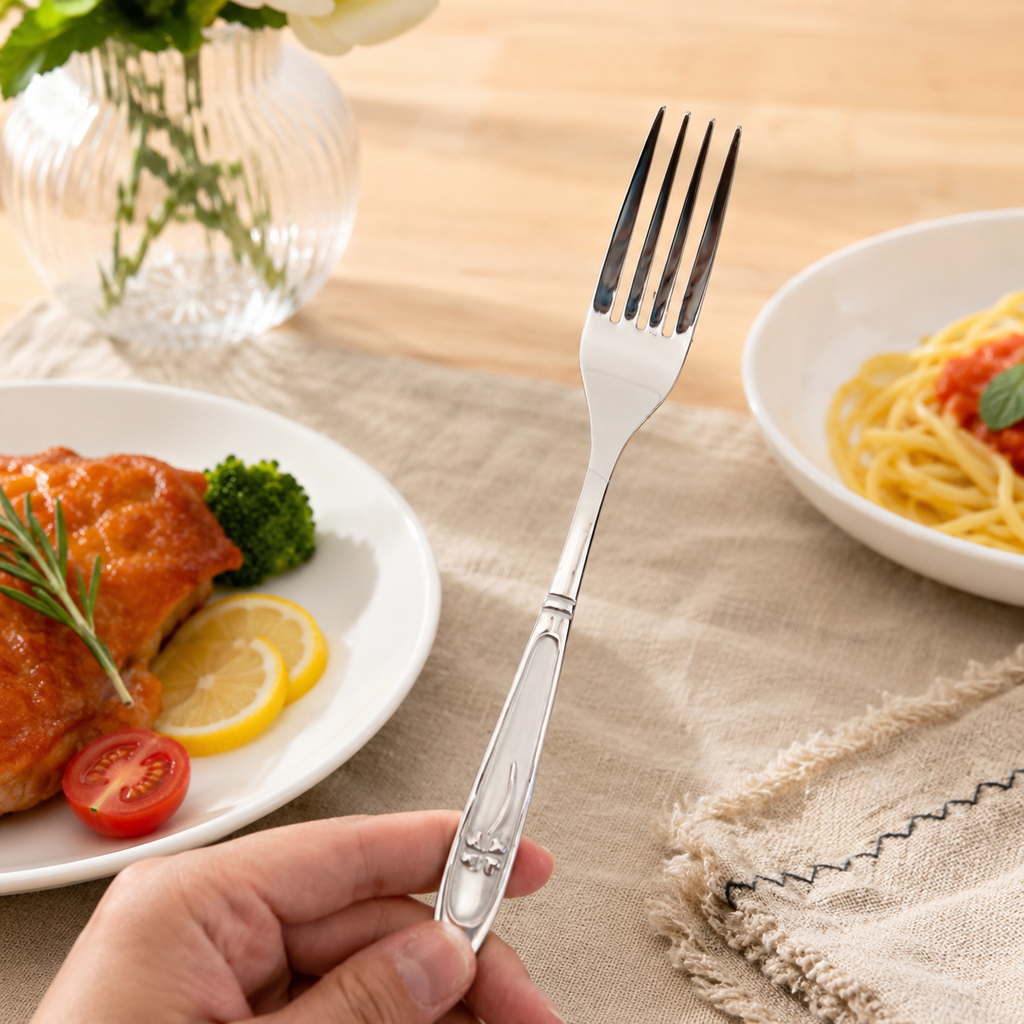 12PK Stainless Steel Dinner Forks Reusable Cutlery Flatware Tableware Set