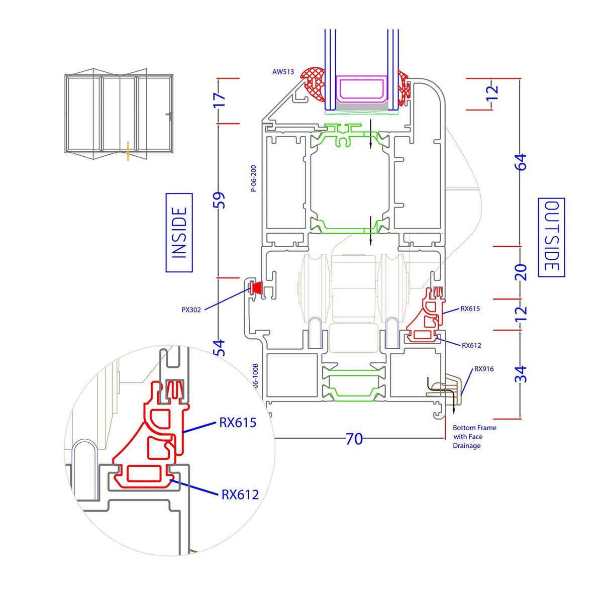 AluK-Compatible Bifold Door Gasket