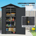 4' x 3' Plastic Garden Shed with Floor, Window and Vent, Dark Grey