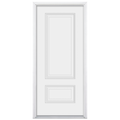 2-Panel Smooth Fiberglass Prehung Exterior Door with 3/4 Top Panel