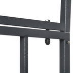 81" Metal Garden Arbor with Double Doors, Locking Gate, Vine Frame & Heart Motifs, Grey
