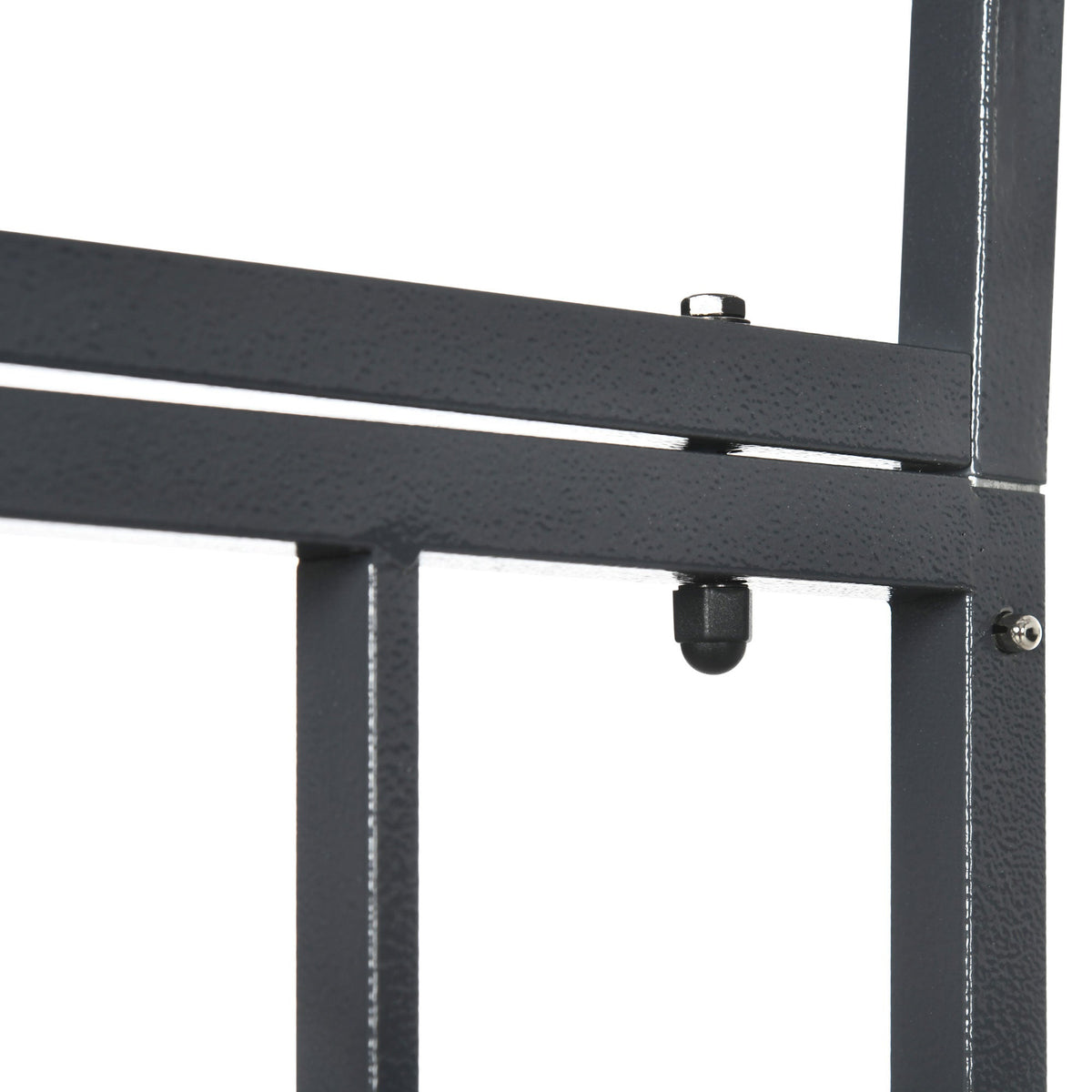 81" Metal Garden Arbor with Double Doors, Locking Gate, Vine Frame & Heart Motifs, Grey