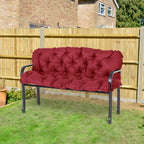 59"x38" Tufted Bench Cushion for 3-Seater Outdoor Furniture, Wine Red