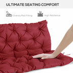 59"x38" Tufted Bench Cushion for 3-Seater Outdoor Furniture, Wine Red