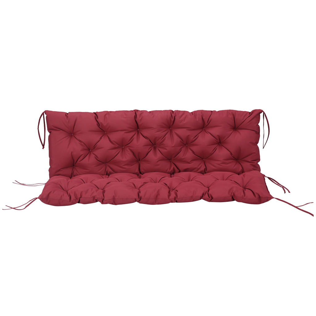 59"x38" Tufted Bench Cushion for 3-Seater Outdoor Furniture, Wine Red
