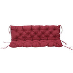 59"x38" Tufted Bench Cushion for 3-Seater Outdoor Furniture, Wine Red