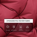 59"x38" Tufted Bench Cushion for 3-Seater Outdoor Furniture, Wine Red