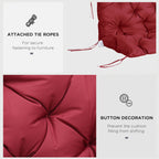 59"x38" Tufted Bench Cushion for 3-Seater Outdoor Furniture, Wine Red
