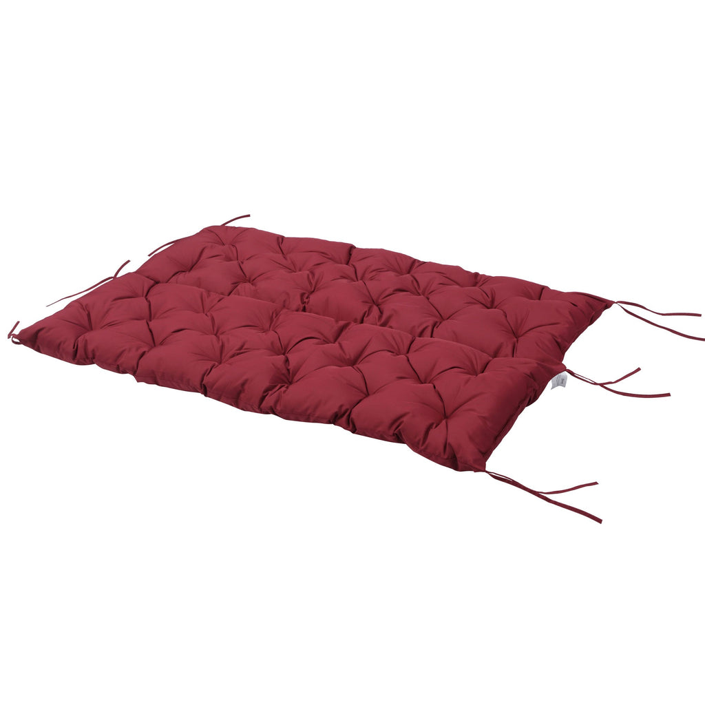 59"x38" Tufted Bench Cushion for 3-Seater Outdoor Furniture, Wine Red