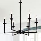 6-Light Black Classic/Traditional Chandelier, Farmhouse Candle Style Chandelier Dining Room Light Fixtures