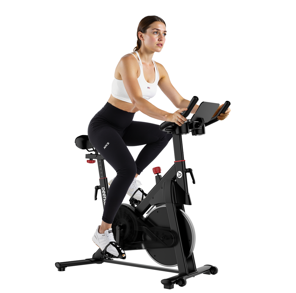 DeerRun S500 Pro King Size Indoor Exercise Bike for Tall Riders 32 Magnetic Adjustable Resistance, LED Screen
