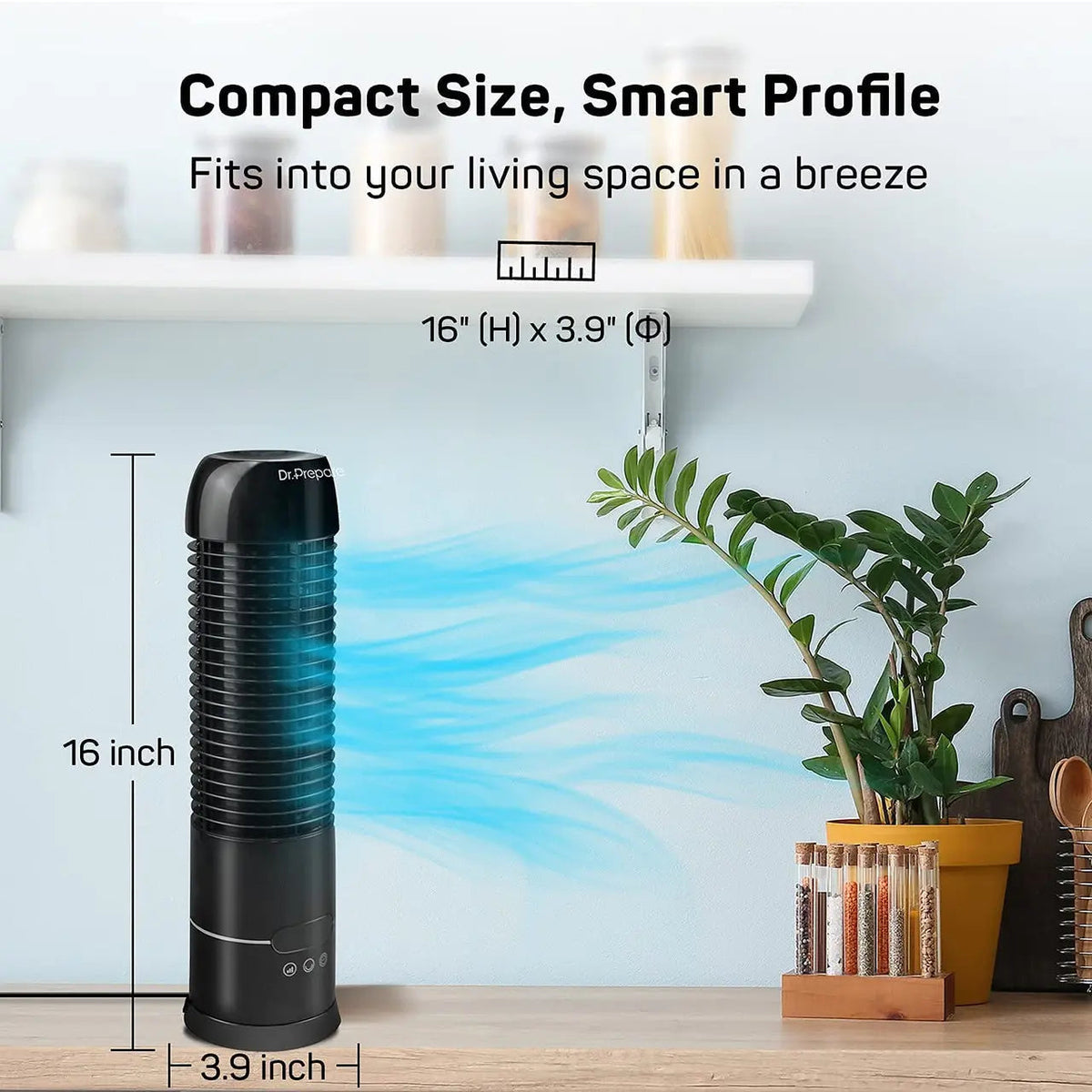 Dr. Prepare 16" Portable Oscillating Tower Fan