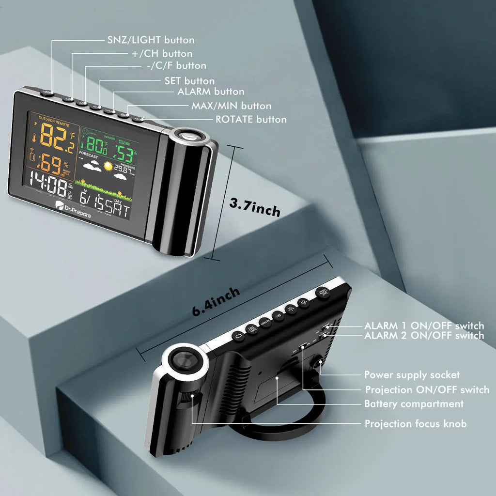 Dr. Prepare Projection Alarm Clock 005