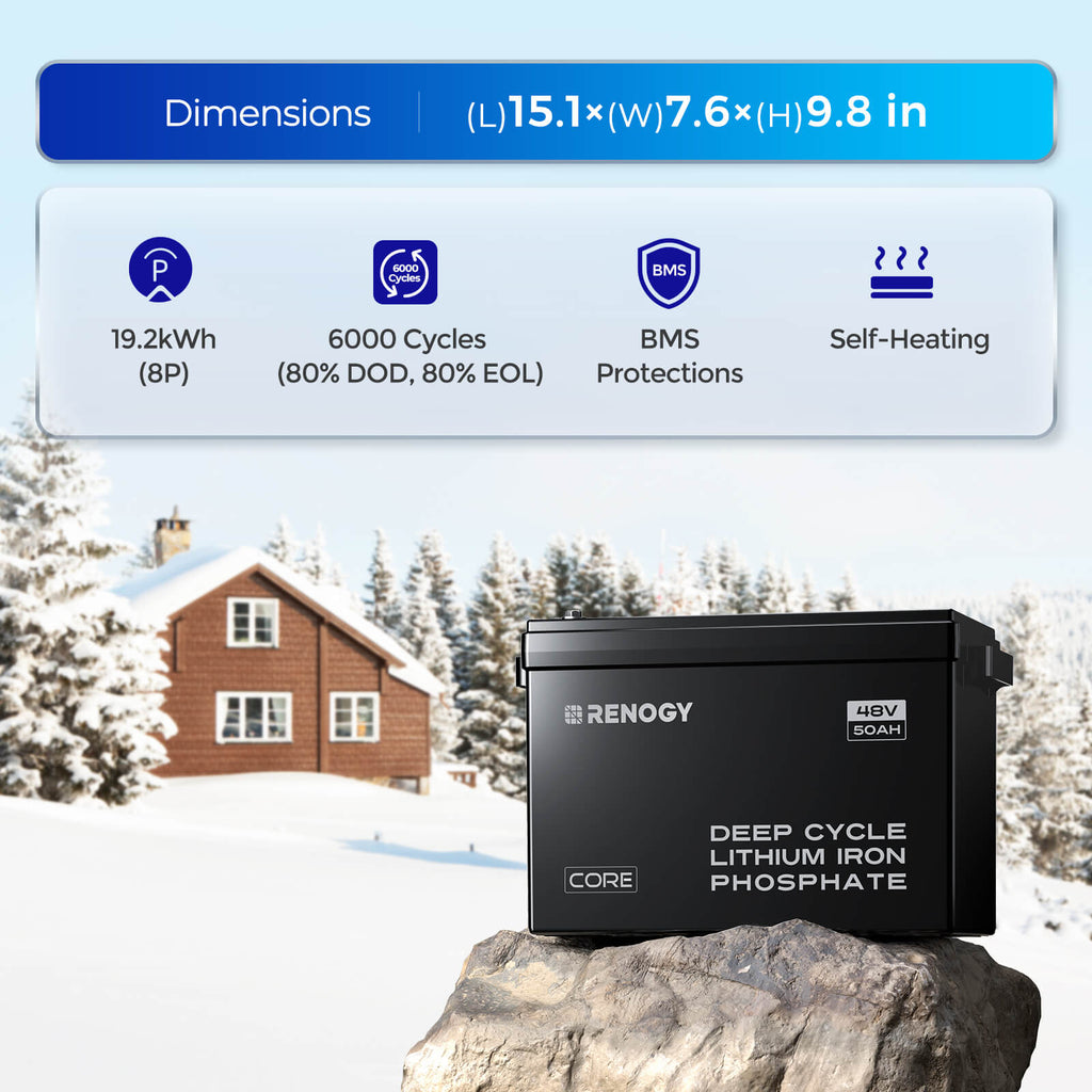 48V Premium Backup System – 50Ah Self-Heating LiFePO4 Battery & 3500W Pure Sine Wave Solar Inverter Charger
