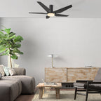 Lund 52 inch 5-Blade Ceiling Fan with LED Light Kit & Remote Control - Black