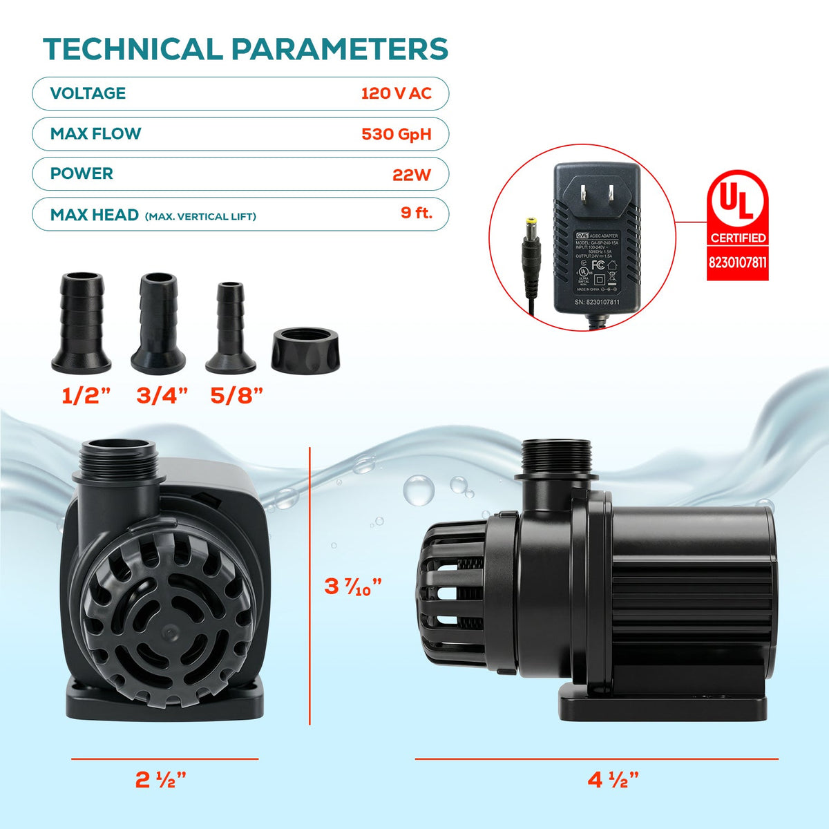 Aqua Dream 24V DC Eco Marine Aquarium Wave Water Pump 530 GPH