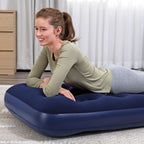 Single Flocked Airbed with Built-In Pillow